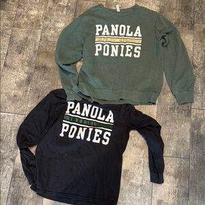 Panola Ponies  Sweatshirt and long sleeve tee- Green and Black
